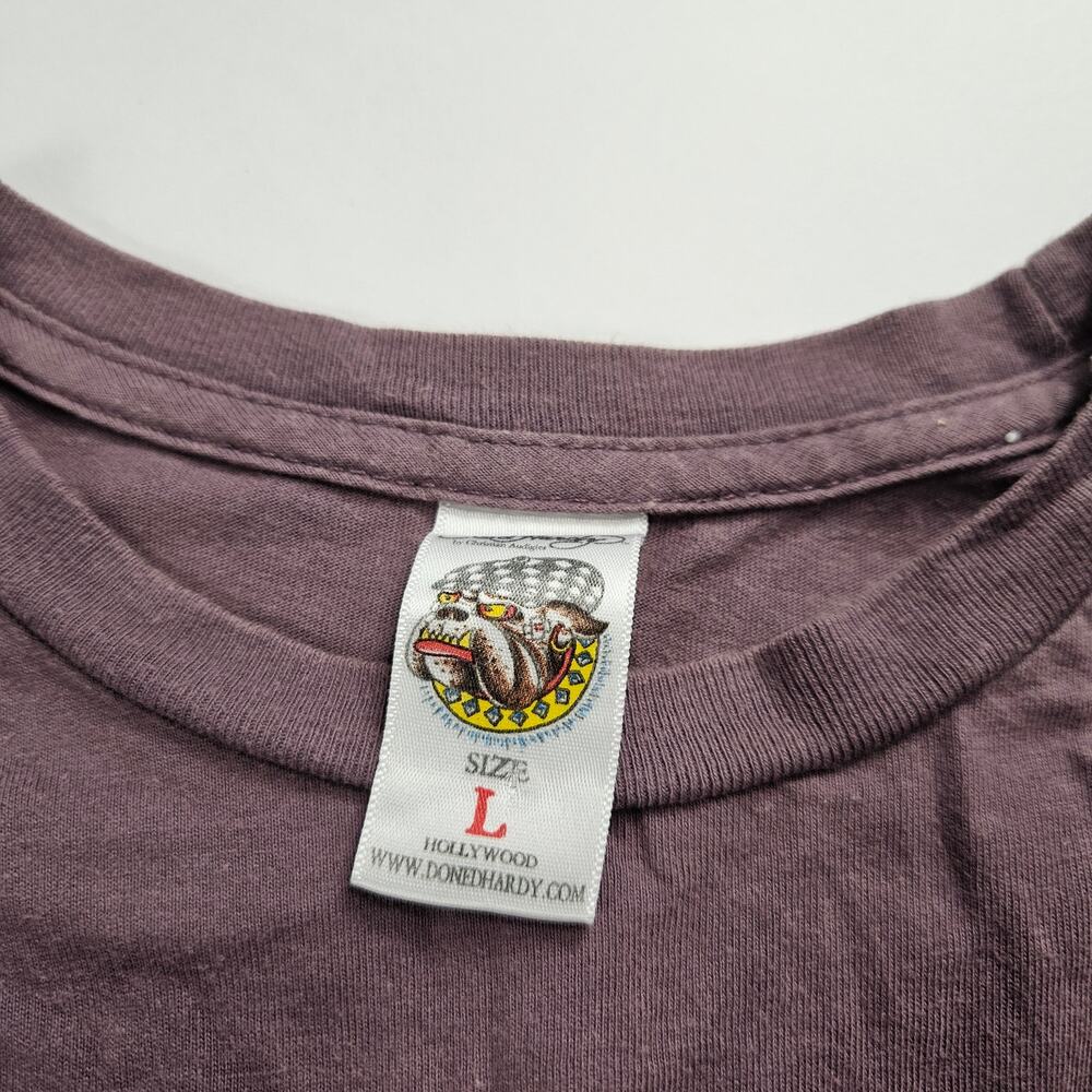 Sold - Y2k Ed Hardy McBling Top Sheer Sleeves- Large - Picture 6 of 9